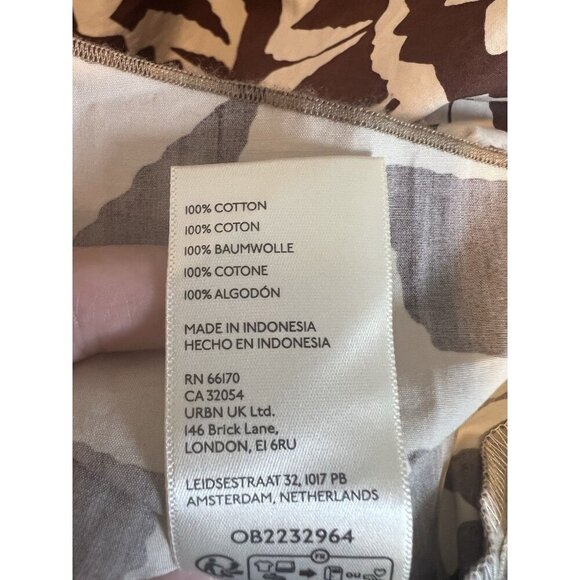 Urban Outfitters BDG Eva Mini Dress XL Brown Tiki Tropical Beach Coastal Neutral - Picture 12 of 12